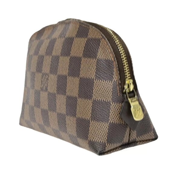 LOUIS VUITTON Pochette Cosmetic Pouch Bag Damier Ebene Leather - Picture 14 of 16